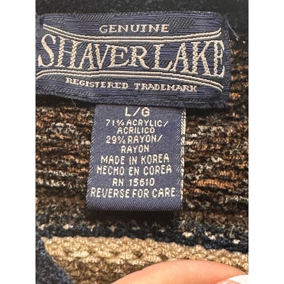 Vintage 90s Silverlake Knit Striped Crewneck Sweater Men’s L Warm Retro Pullover - Picture 3 of 6